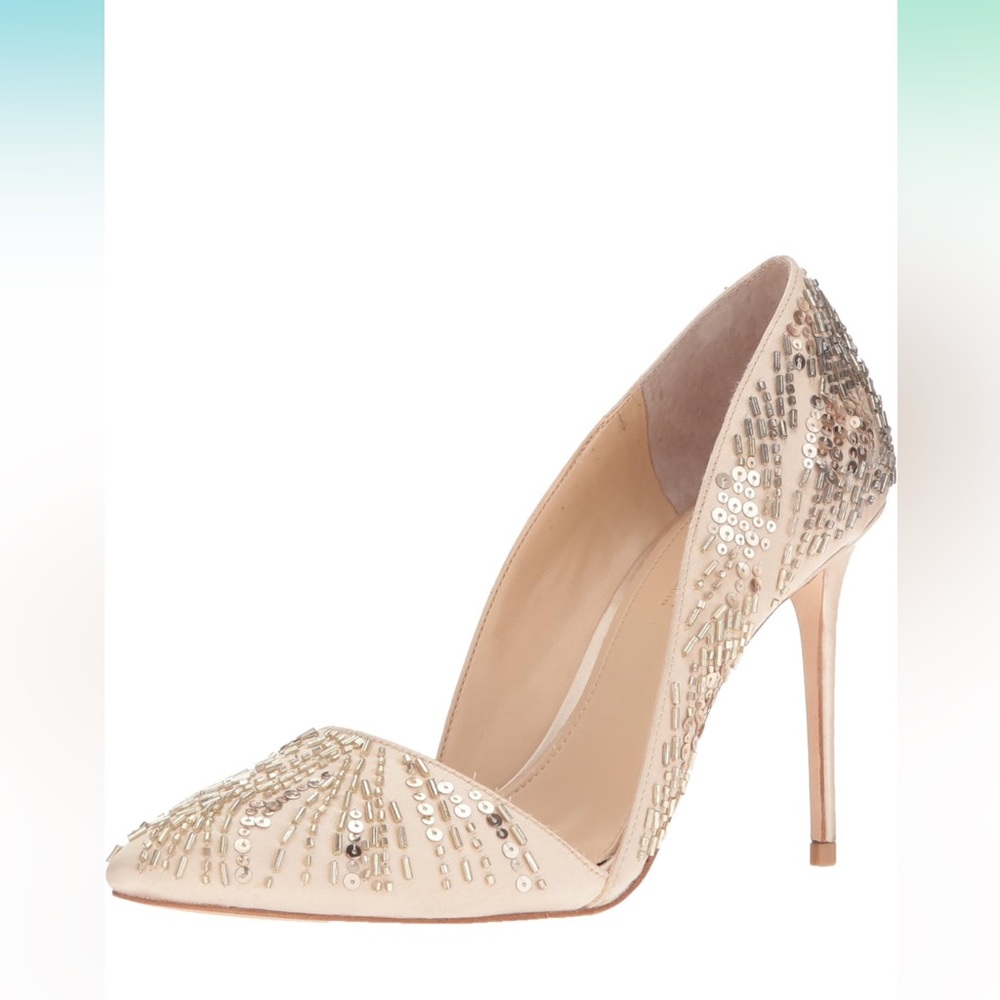 Vince Camuto Bridal beaded Satin Pump size 8